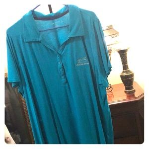 Teal Top Polo Type. Size 4X